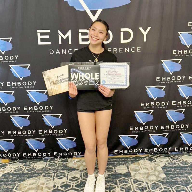 Daniela Araneta - Awards and Scholarships Daniela Araneta with her $40,000 Scholarship to AMDA.